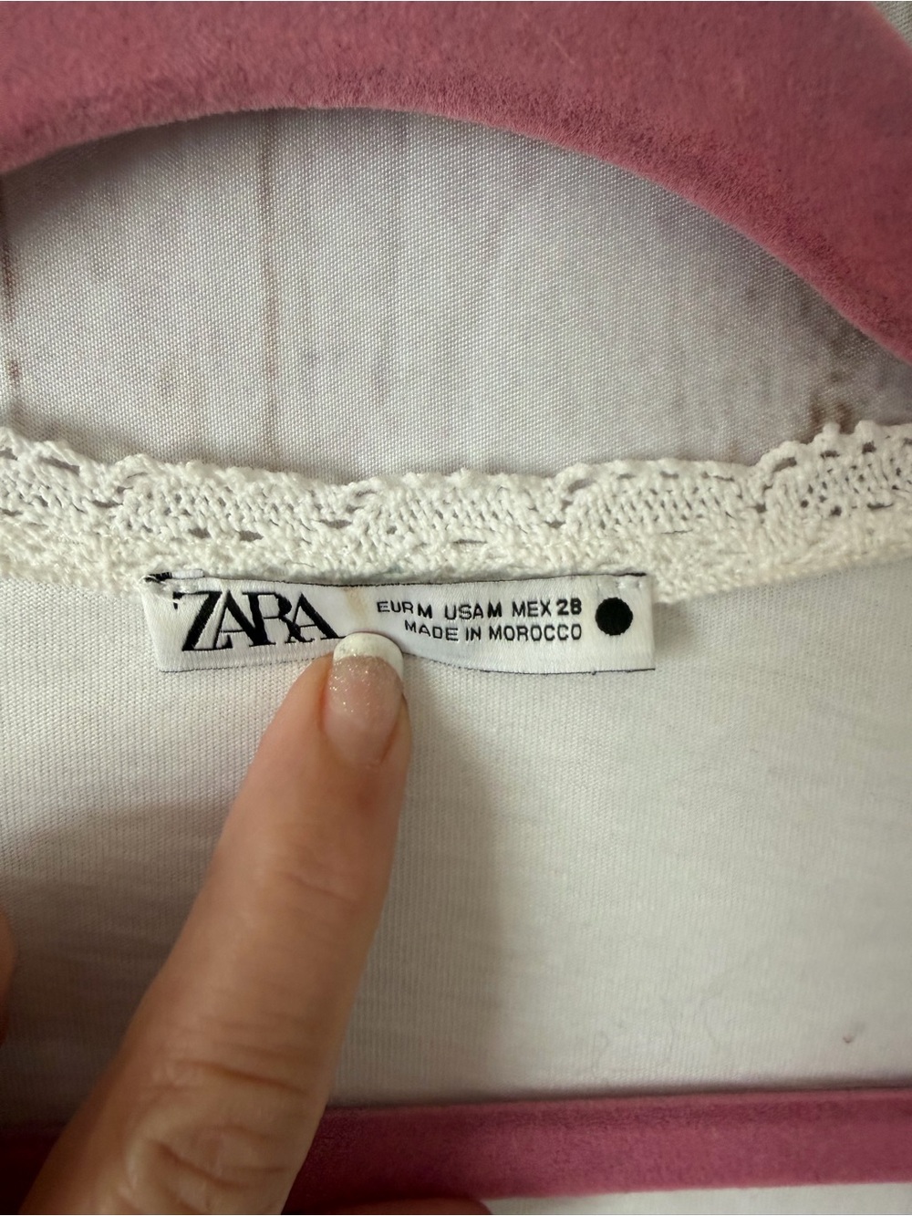 Zara White Embroidered Cropped Peasant Blouse - Picture 2 of 7